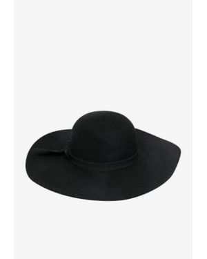 P.A.R.O.S.H. Lapy Wide-Brim Felted Hat - Black
