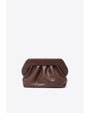 THEMOIRÈ Tia Pleated Clutch Bag - Brown