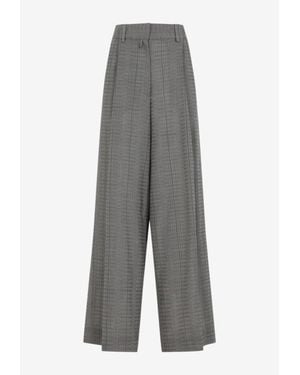 Dries Van Noten Podium Wide-Leg Wool Pants - Gray