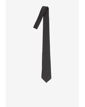 Gucci Jacquard Horsebit Silk Tie - White