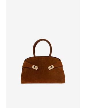 Ferragamo Medium Hug Corduroy Handbag - Brown