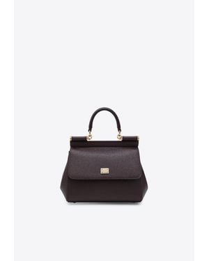 Dolce & Gabbana Small Sicily Grained Leather Handbag - Red