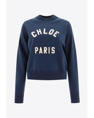 Chloé Logo Crewneck Sweatshirt - Blue