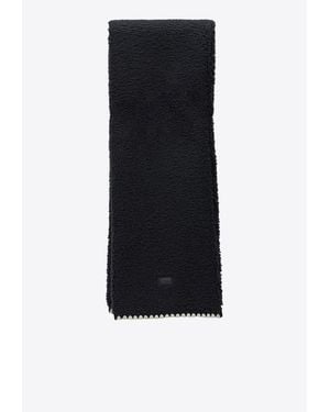 UGG Fluff Scalloped Wool Scarf - Black