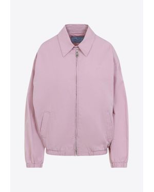Prada Logo Embroidered Jacket - Pink
