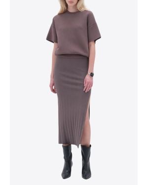 Remain Ribbed Midi Skirt - Purple
