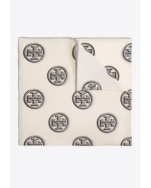 Tory Burch T Monogram Reversible Silk Neckerchief - Natural