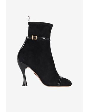Thom Browne Trompe L'Oeil 105 Soft Suede 4-Bar Ankle Boots - Black