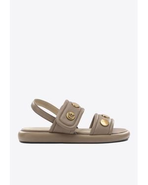 Pinko Fiona Leather Sandals - White