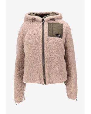 Miu Miu Teddy Down Hooded Jacket - Natural