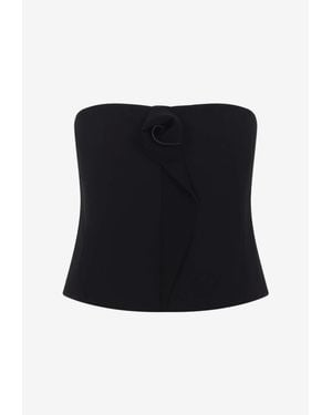 Giorgio Armani Silk Cropped Top - Black