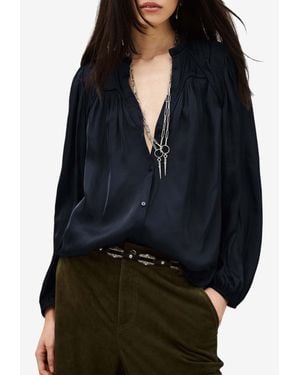Ba&sh Cesira V-Neck Blouse - Blue