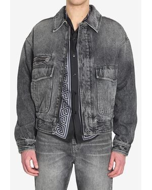 Versace Stonewashed Denim Jacket - Gray