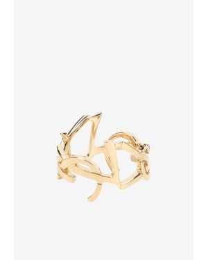 Saint Laurent Cassandre Logo Shaped Ring - Metallic