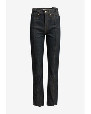 Ganni Fold Straight-Leg Jeans - Black