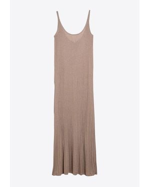 【関税＆送料込み】Max Mara Brown Dress In And Lurex Yarn Max Mara Lurex And Viscose Yarn Dress - Brown | Editorialist