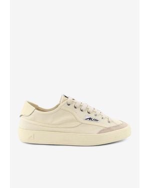 Autry Windscape Low-Top Canvas Sneakers - Natural