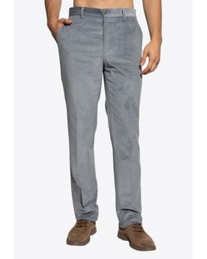 Etro Straight-Leg Corduroy Trousers - Grey