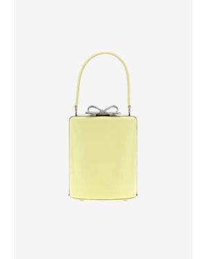Self-Portrait Rhinestone-Bow Handbag - Yellow