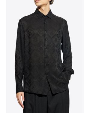 Etro Roma Paisley Jacquard Long-Sleeved Shirt - Black