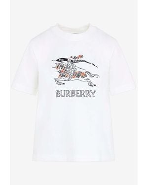 Burberry Frankie Checked Ekd T-Shirt - White
