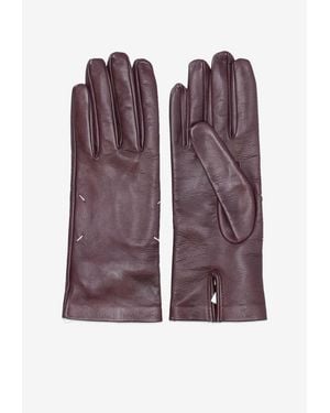 Maison Margiela Supple Leather Gloves - Purple