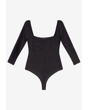 BOSS Long-Sleeved Lurex Bodysuit - Black