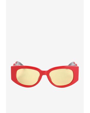 CASABLANCA Memphis Oval Wave Sunglasses - Red