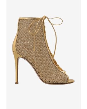 Gianvito Rossi Opera 105 Open-Toe Ankle Boots - Natural