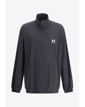 Balenciaga X Under Armour Printed Logo Windbreaker - Blue
