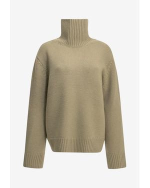 TOTEME Ribbed Turtleneck Sweater - Green