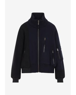 Maison Margiela Reversible Spliced Bomber Jacket - Blue