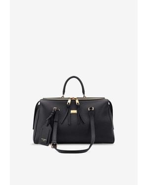 Dolce & Gabbana Medium Vittoria Calf Leather Handbag - Black