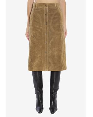 Arma Elen Suede Knee-Length Skirt - Natural