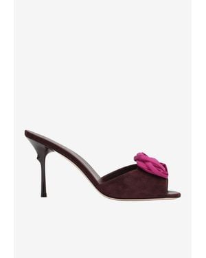 Roger Vivier Rose Vivier 85 Suede Mules - Brown
