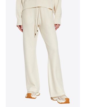 Versace Wool-Blend Flared Towel Pants - Natural