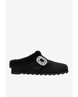 Roger Vivier Belle Vivier Buckle Slide - Black