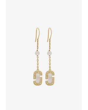 Marc Jacobs J Marc Mother Of Pearl Luxe Drop Earrings - White