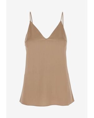 Brunello Cucinelli V-Neck Camisole Top - Natural
