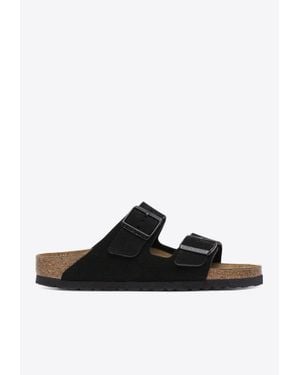Birkenstock Arizona Suede Sandals With Buckled-Straps - Black