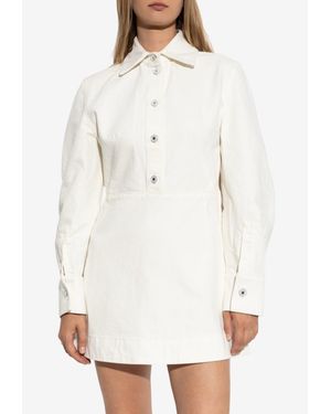 Givenchy Denim Mini Shirt Dress - White