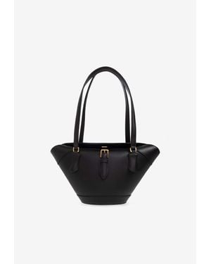 Dolce & Gabbana Capri Crow's Nest Calf Leather Tote Bag - Black