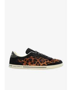 Dolce & Gabbana Animal-Motif Low-Top Sneakers - Black