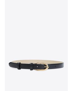 Givenchy Essential Leather Buckle Belt - White