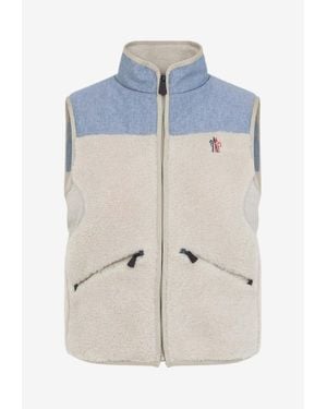 Moncler Zip-Up Fleece Vest - Blue