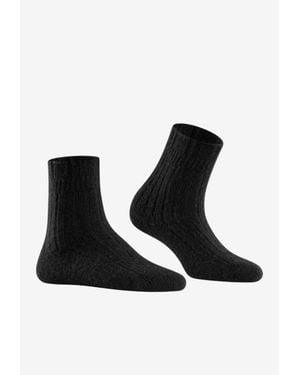 FALKE Bedsock Ribbed Slipper Socks - Black