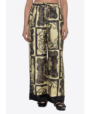 Ganni Printed Wide-Leg Pants - Multicolor