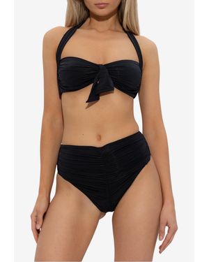Balmain Ruched Halterneck Bikini - Black