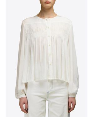 LOVE Binetti Luna Ruched Blouse - White