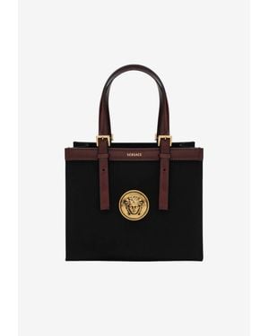 Versace Mini Rivière Canvas Tote Bag - Black